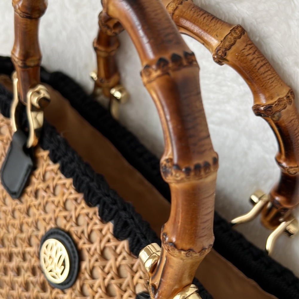 Lilly Pulitzer Tan and Black Woven Bag - Picture 5 of 7